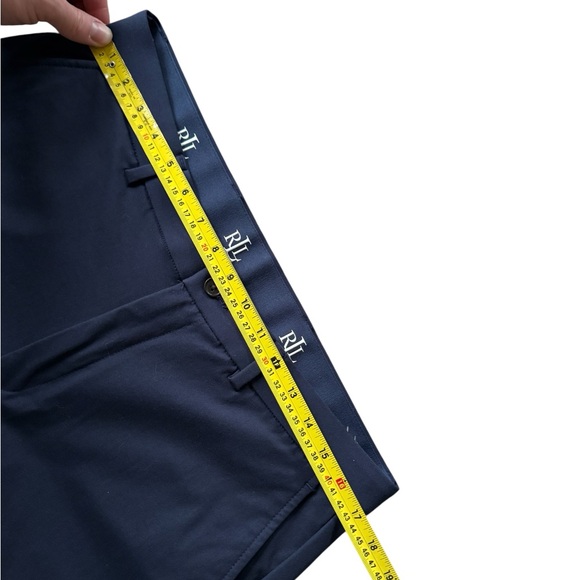Lauren Ralph Lauren Dress Pants Men 34x32 Navy Blue Flat Front Stretch Chino - Picture 4 of 6